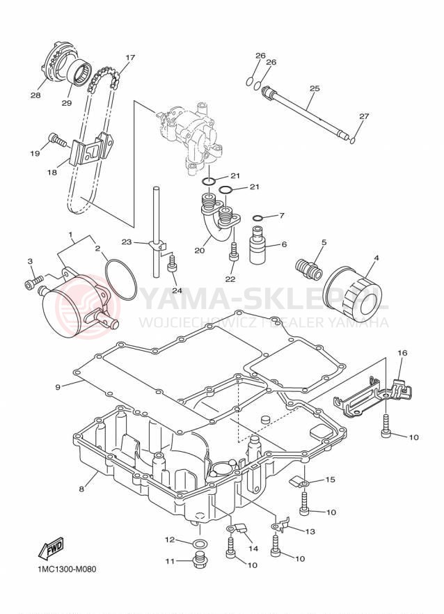 Schemat "Chłodnica oleju" do Yamaha FJR1300A FJR13AFC/FJR13AF