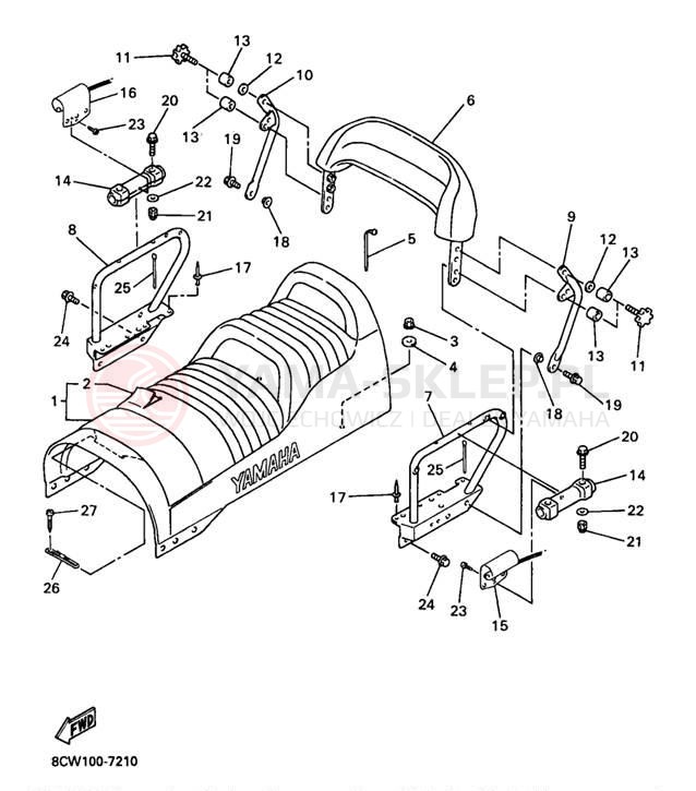 Schemat "siedzenie" do Yamaha VENTURE 500 VT500B/VT600B