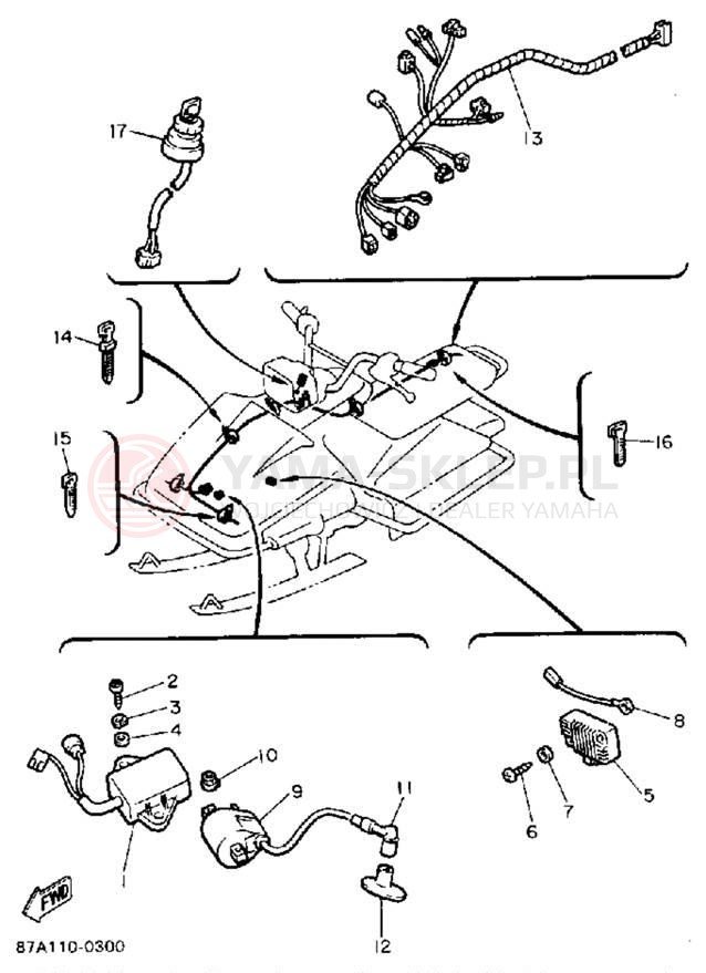 Schemat "układ elektryczny" do Yamaha SNOSPORT SV125R