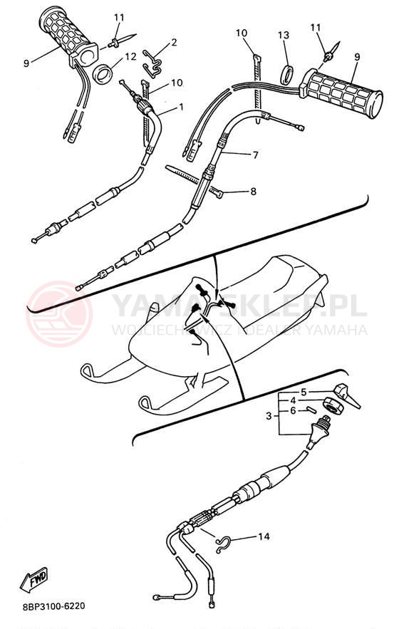 Schemat "Układ chlodzenia" do Yamaha VMAX 600 DX VX600DXW