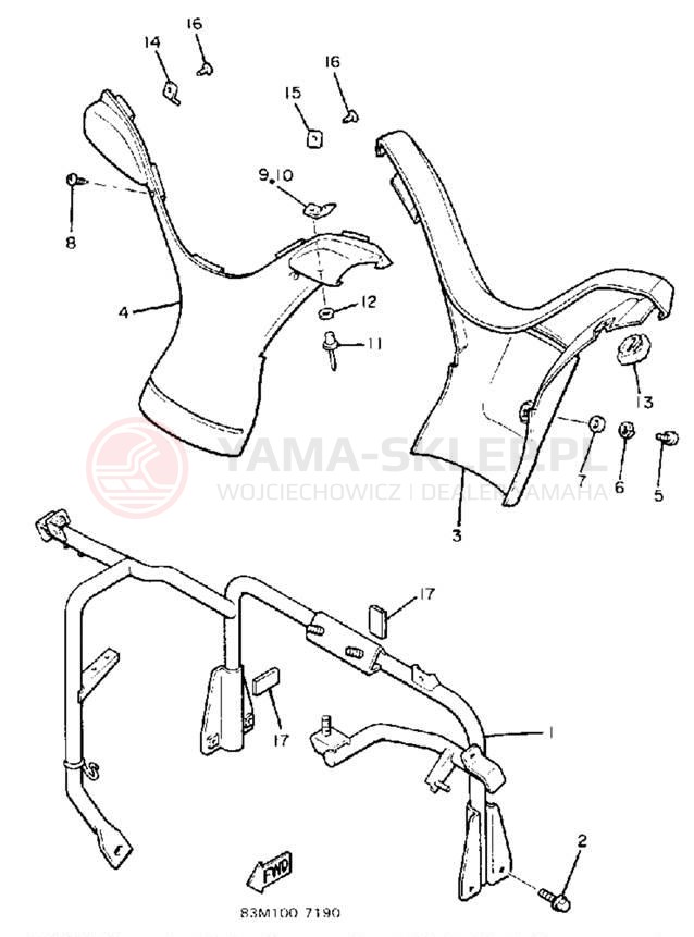 Schemat "STEERING GATE" do Yamaha INVITER CF300L