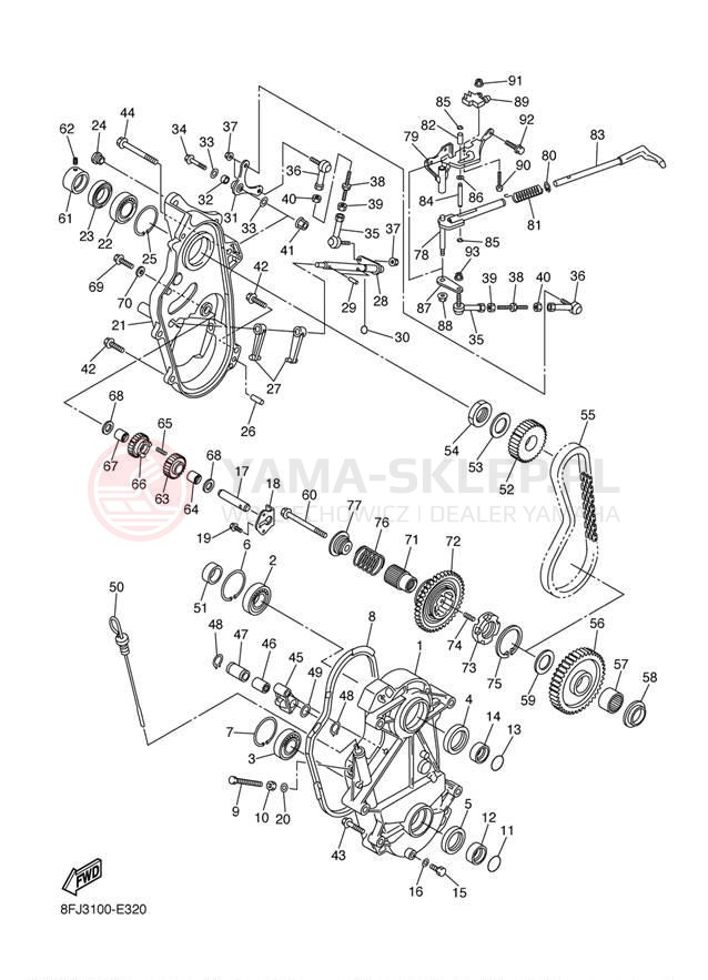 Schemat "Układ napędowy" do Yamaha RAGE RSG90L