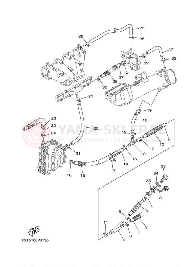 Schemat "Wydech końcowy" do Yamaha FX CRUISER HO FB1800AM