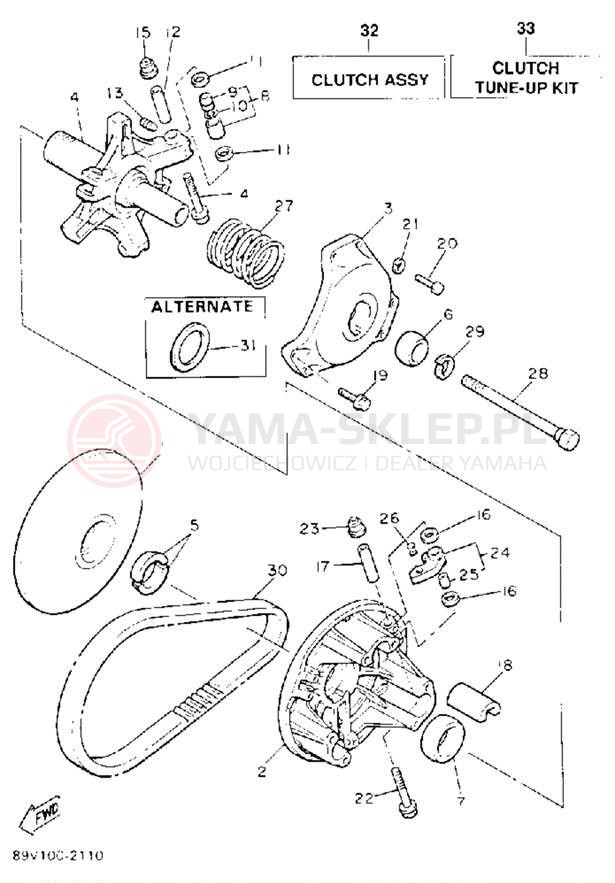 Schemat "PRIMARY SHEAVE" do Yamaha VENTURE GT VT480GTS