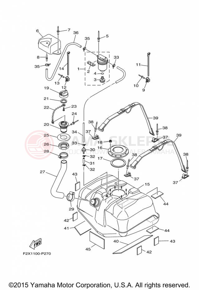 Schemat "zbiornik paliwa" do Yamaha VXS VX1800-P