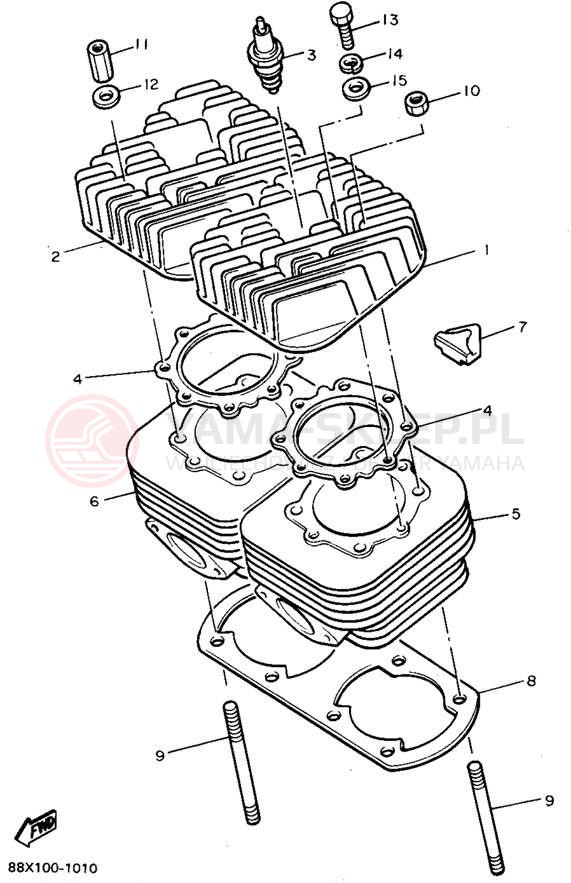 Schemat "cylinder" do Yamaha VENTURE XL VT480U