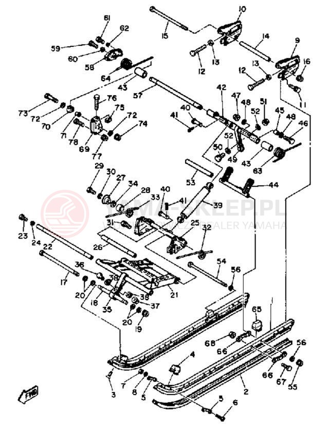 Schemat "TRACK SUSPENSION" do Yamaha EC540D