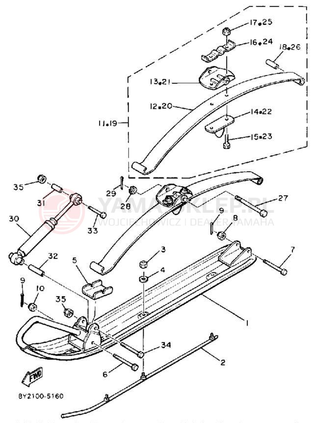 Schemat "płozy" do Yamaha EXCEL III EC340L