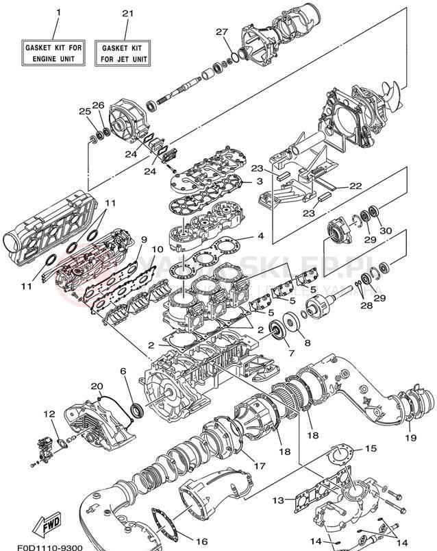 Schemat "Zestaw naprawczy" do Yamaha WAVE RUNNER XL1200 LTD XA1200X