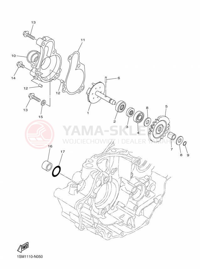 Schemat "Pompa wody" do Yamaha YZ250F YZ250FFW/YZ250FFL