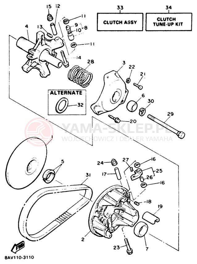 Schemat "PRIMARY SHEAVE" do Yamaha EX570ET