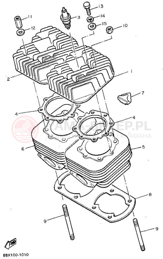 Schemat "cylinder" do Yamaha VENTURE XL VT480V