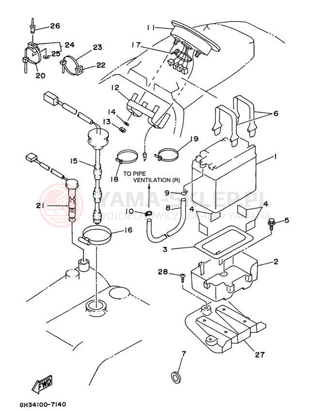 Schemat "układ elektryczny" do Yamaha WAVE VENTURE 1100 WVT1100V