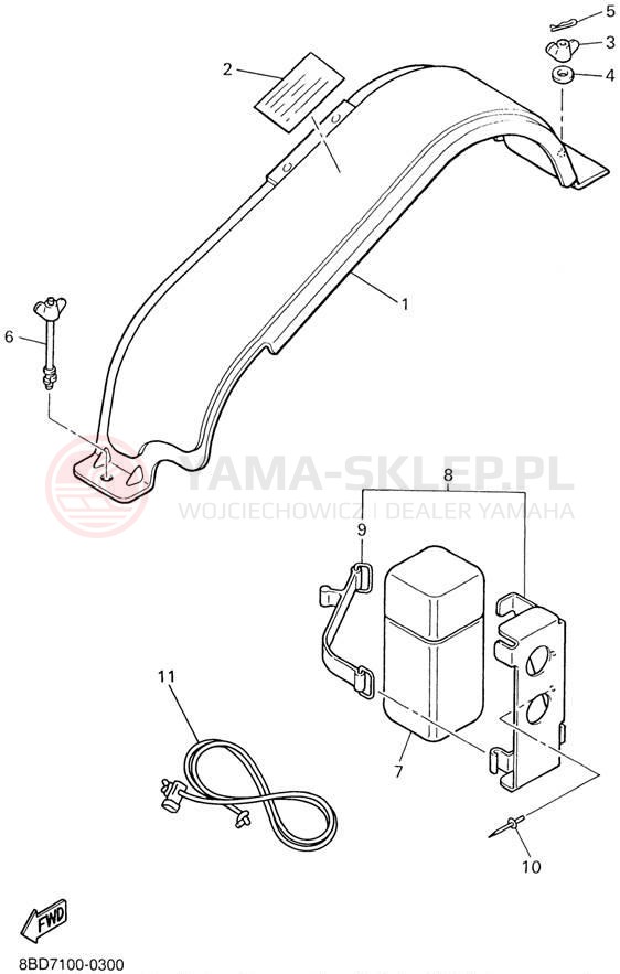 Schemat "GUARD - LUGGAGE BOX" do Yamaha BRAVO LT BR250TD