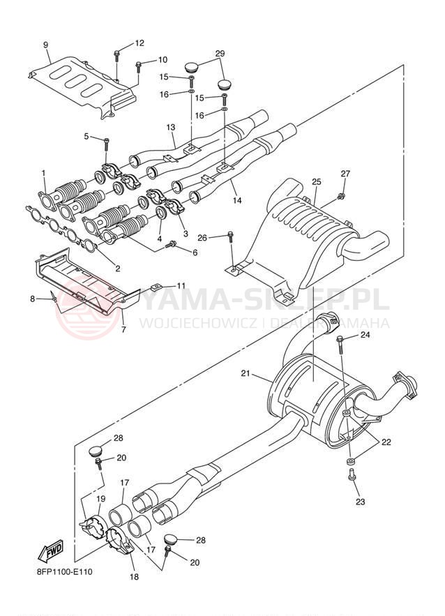Schemat "Wydech końcowy" do Yamaha APEX RTX RX10RTL
