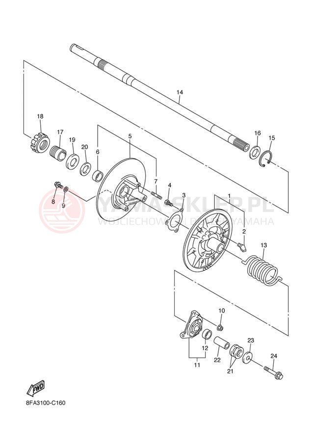 Schemat "Przeniesienie napędu" do Yamaha RX-1 MOUNTAIN RX10MJ/RX10MSJ
