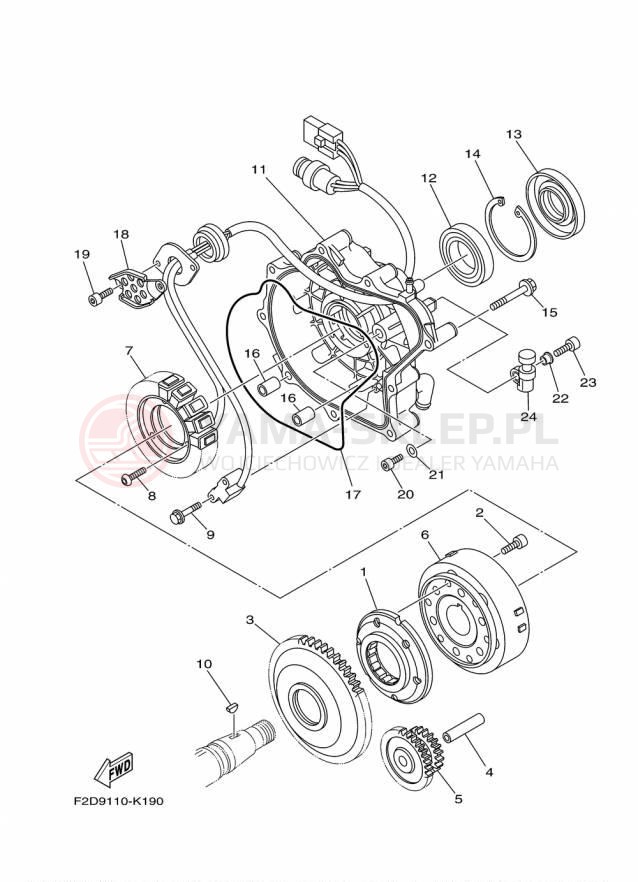 Schemat "prądnica" do Yamaha 212X XAT1800AP/XAT1800BP