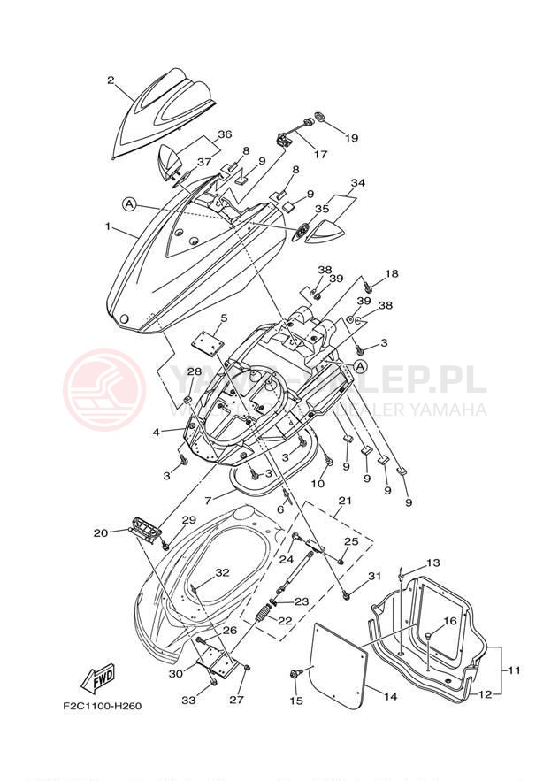 Schemat "ENGINE HATCH" do Yamaha WAVERUNNER FZR GX1800HB