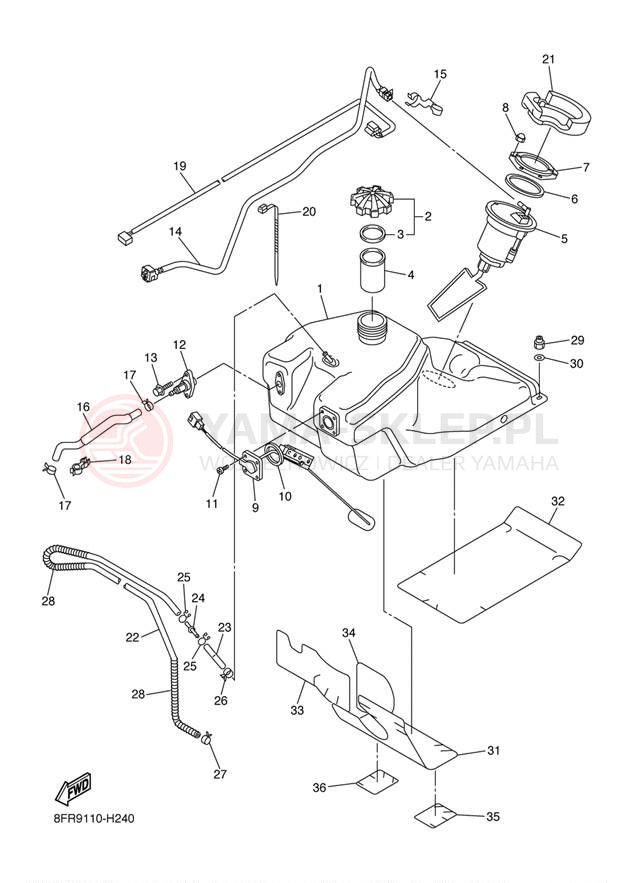 Schemat "zbiornik paliwa" do Yamaha APEX MTX RX10MTZW