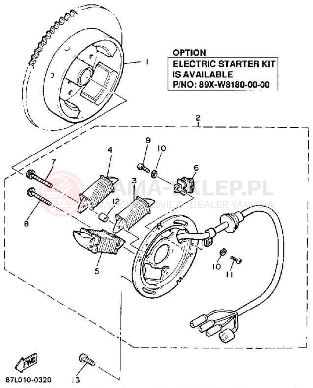 Schemat "prądnica" do Yamaha ENTICER II LT ET410TRS