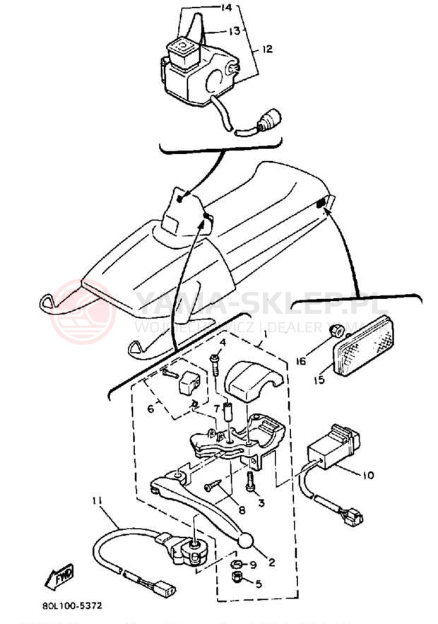 Schemat "układ elektryczny" do Yamaha PHAZER PZ480K