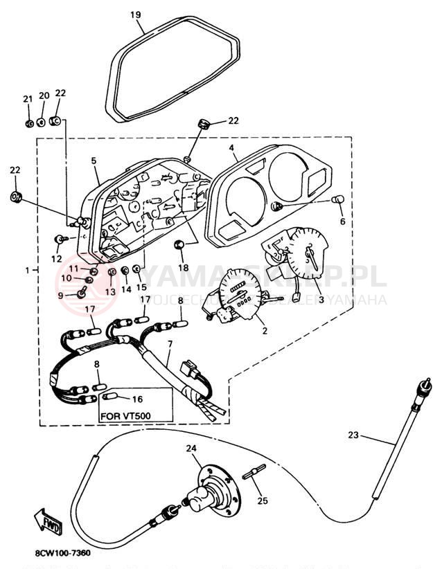Schemat "licznik" do Yamaha VENTURE 600 VT600A/VT500A