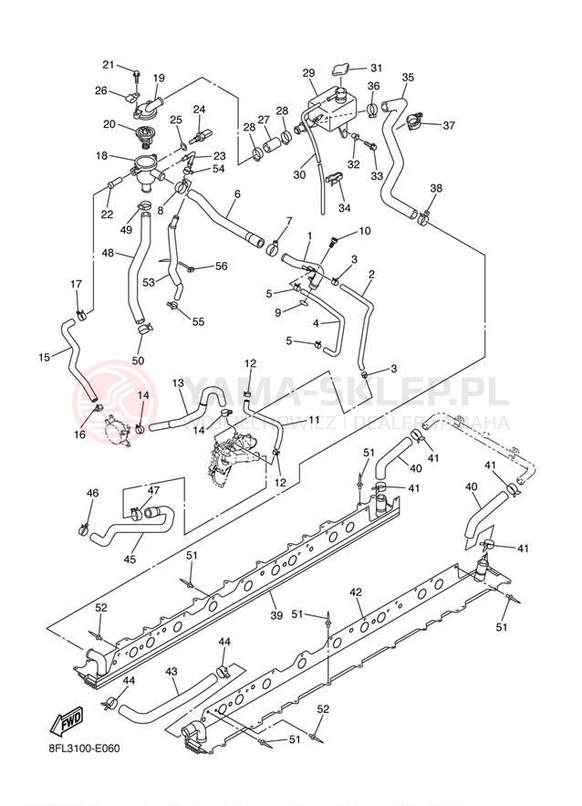 Schemat "Układ chlodzenia" do Yamaha RAGE RSG90L