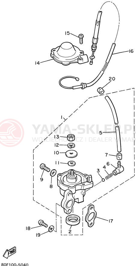 Schemat "Pompa olejowa" do Yamaha BRAVO LT BR250TD