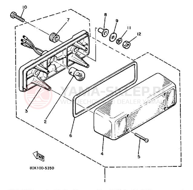 Schemat "lampa tył" do Yamaha PHAZER PZ480K