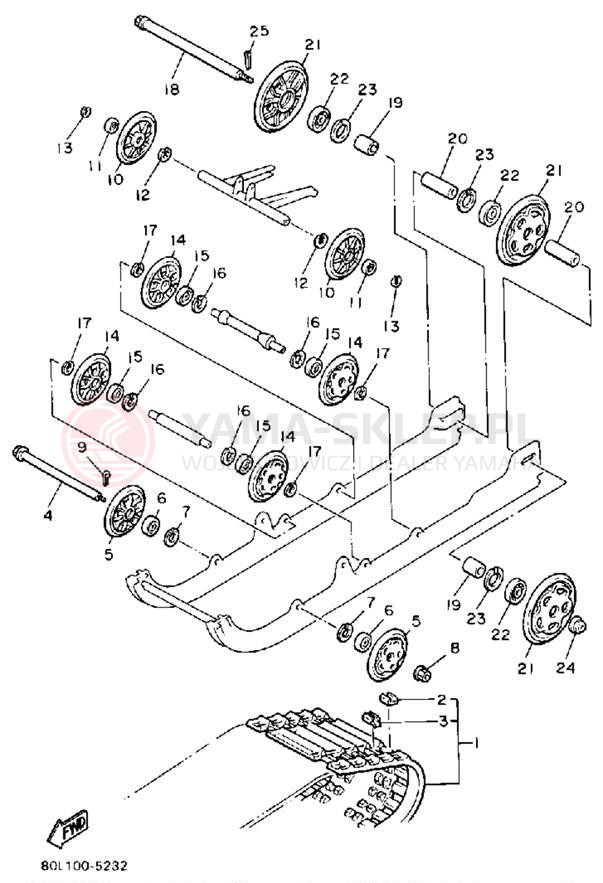 Schemat "Zawieszenie gąsiennicy" do Yamaha PHAZER PZ480M