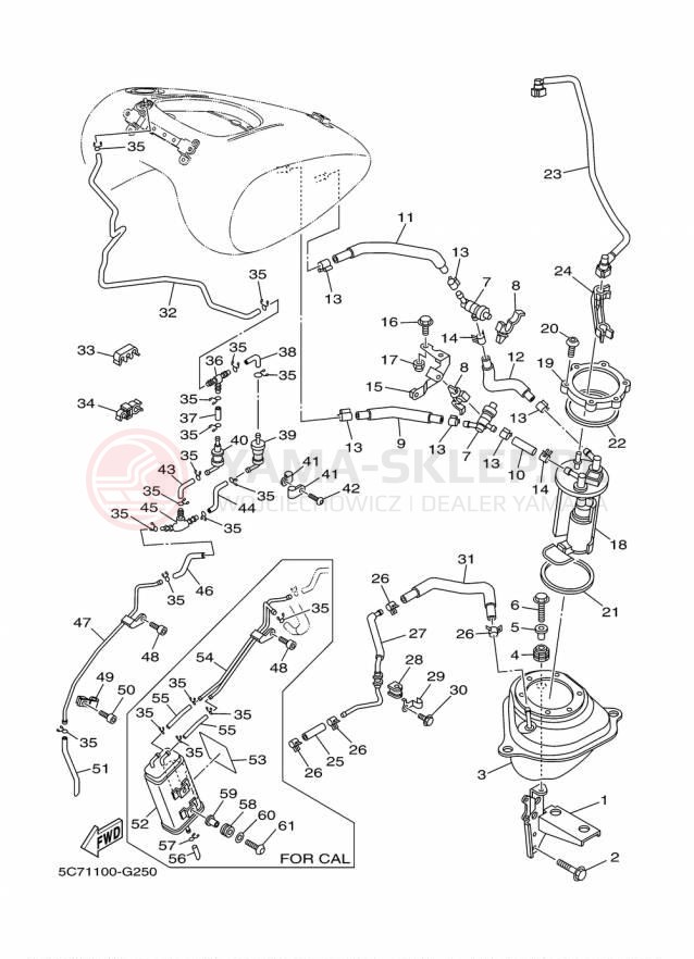 Schemat "zbiornik paliwa" do Yamaha RAIDER S XV19CSFCR/XV19CSFR