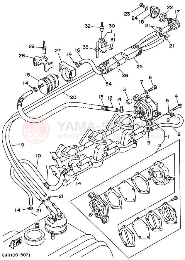 Schemat "Układ paliwowy" do Yamaha WAVE RAIDER 1100 RA1100T