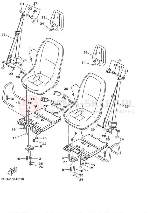 Schemat "siedzenie" do Yamaha RHINO HUNTER YXR660FAHT