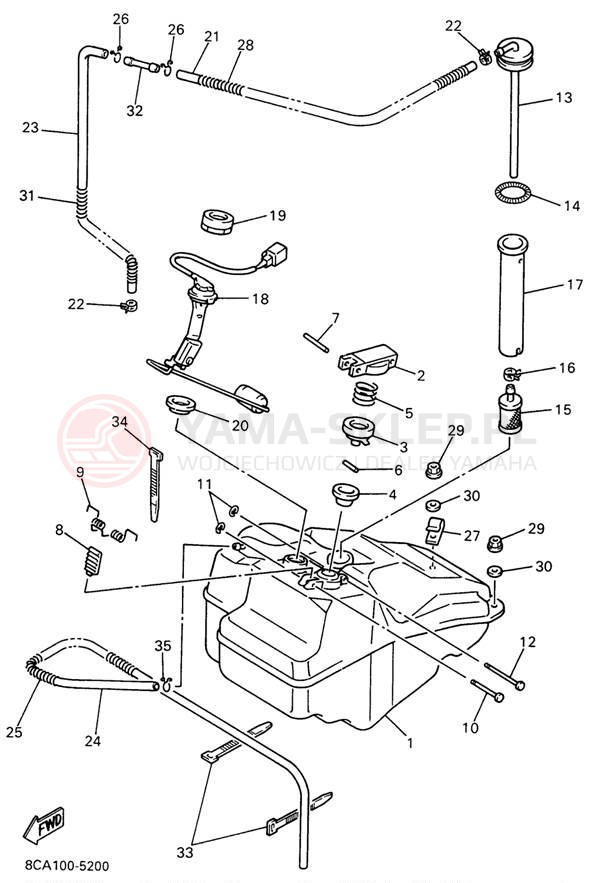 Schemat "zbiornik paliwa" do Yamaha VMAX 500 DX VX500DXW
