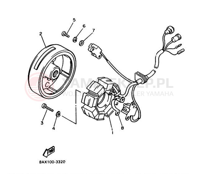 Schemat "prądnica" do Yamaha VMAX-4 VX750T