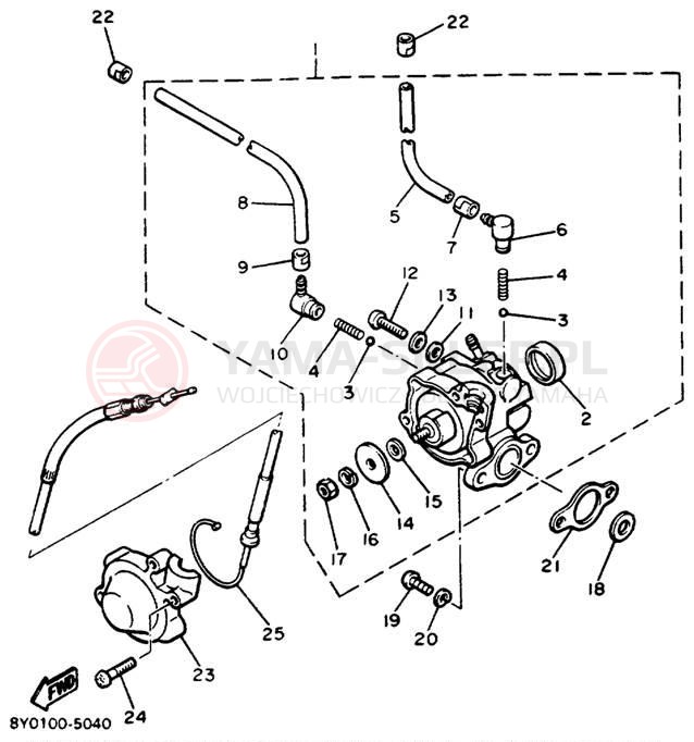 Schemat "Pompa olejowa" do Yamaha XLV XL540M