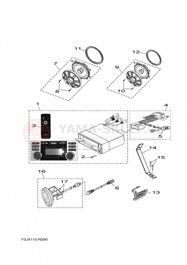 Schemat "Nagłośnienie" do Yamaha 212SS XAT1800DP/XAT1800CP