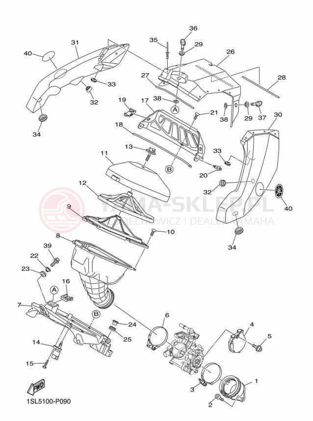 Schemat "Wtrysk paliwa" do Yamaha YZ450F YZ450FFL/YZ450FFW