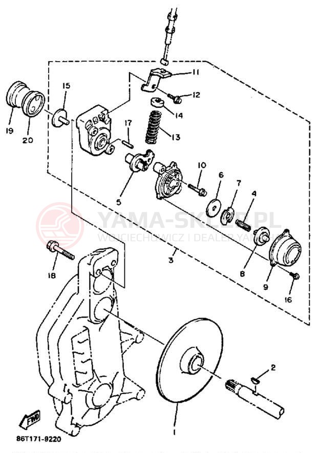 Schemat "hamulec" do Yamaha EXCITER EX570N