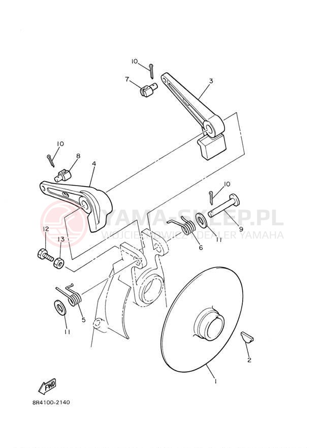 Schemat "hamulec" do Yamaha BRAVO BR250TW