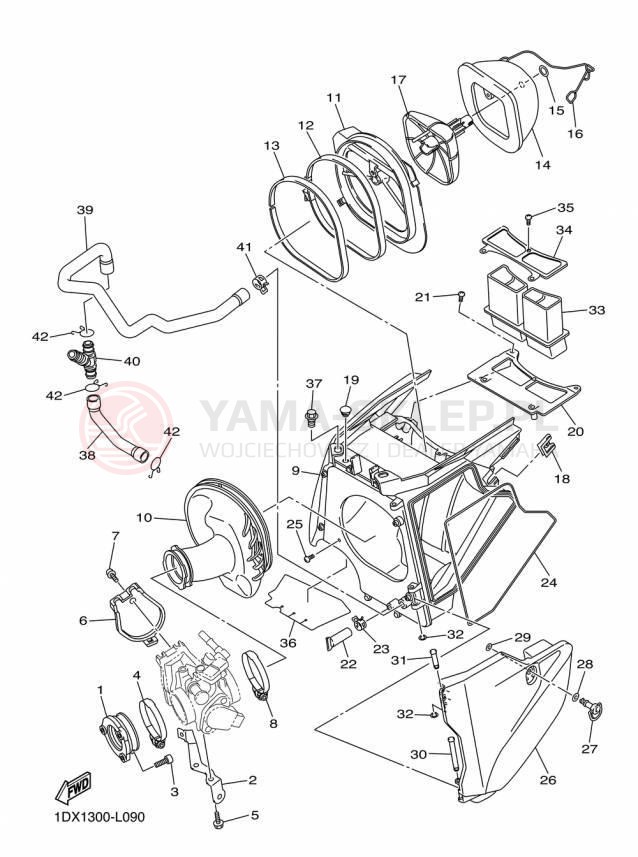Schemat "Wtrysk paliwa" do Yamaha WR450F WR450FF