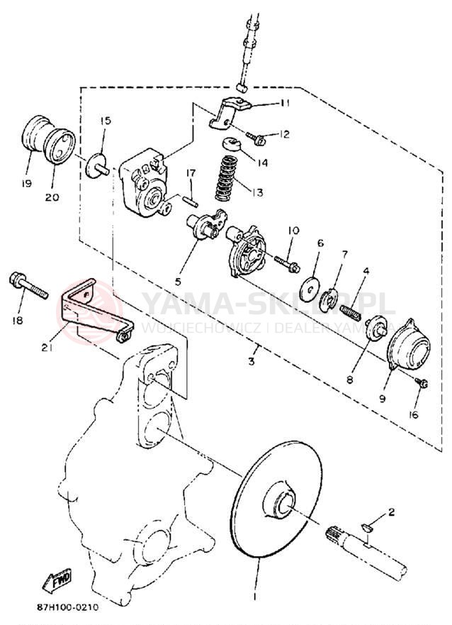 Schemat "hamulec" do Yamaha PHAZER II PZ480P