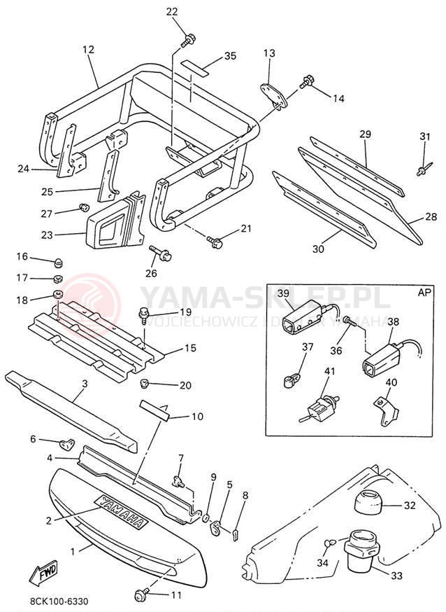 Schemat "zderzak" do Yamaha VENTURE TR VT480TRW