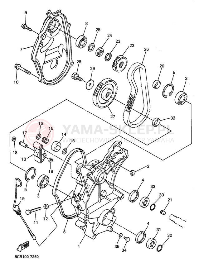 Schemat "Układ napędowy" do Yamaha VMAX 600 XT VX600XTA/VX500XTA