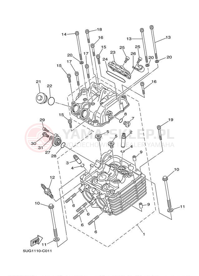 Schemat "głowica" do Yamaha RHINO 660 YXR66FW