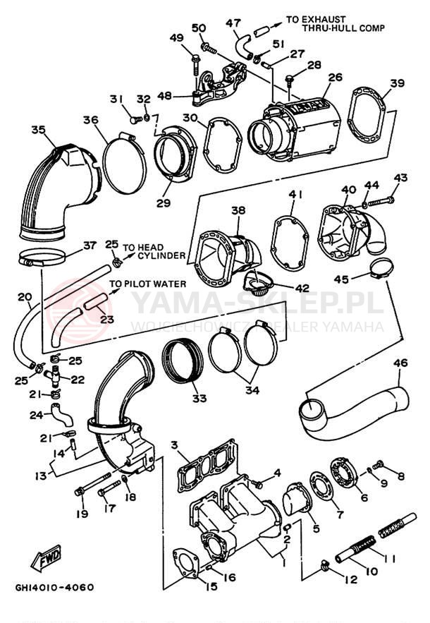 Schemat "wydech" do Yamaha WAVE RAIDER RA700T