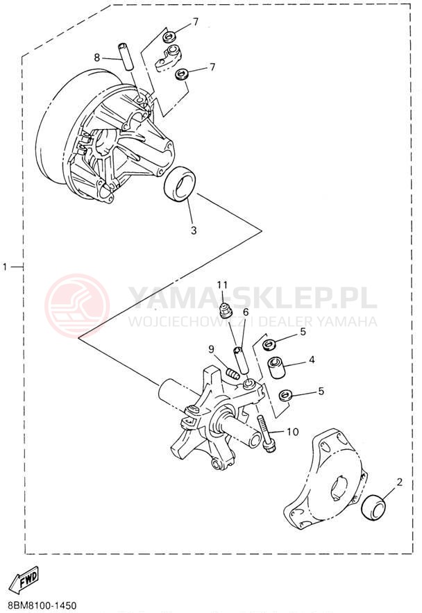 Schemat "Układ napędowy" do Yamaha VK540 III VK540EG