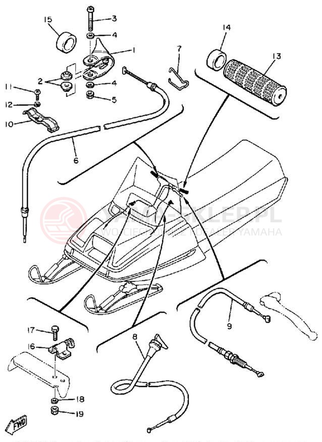 Schemat "Układ chlodzenia" do Yamaha EX440E