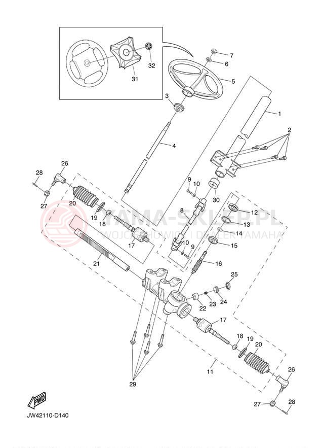 Schemat "Półki zawieszenia" do Yamaha PRO HAULER 700 YXP700AT