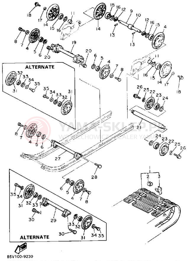 Schemat "Zawieszenie gąsiennicy" do Yamaha ENTICER LTR ET400TRP